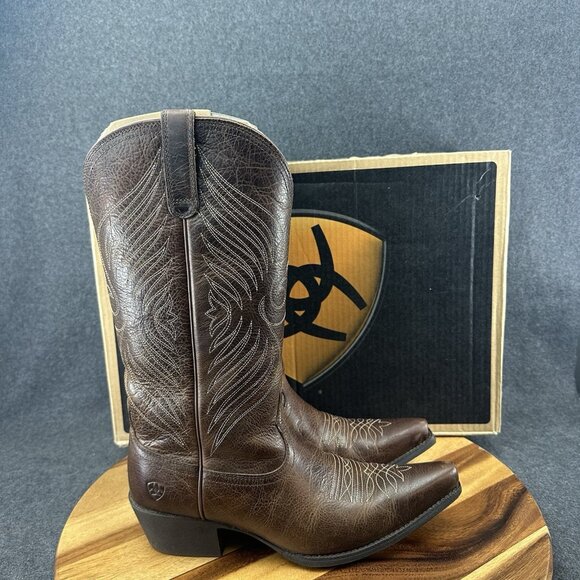 Ariat Shoes - Ariat Women’s Round Up X Toe Western Cowboy Boots Size 9B Wicker Brown 10016352